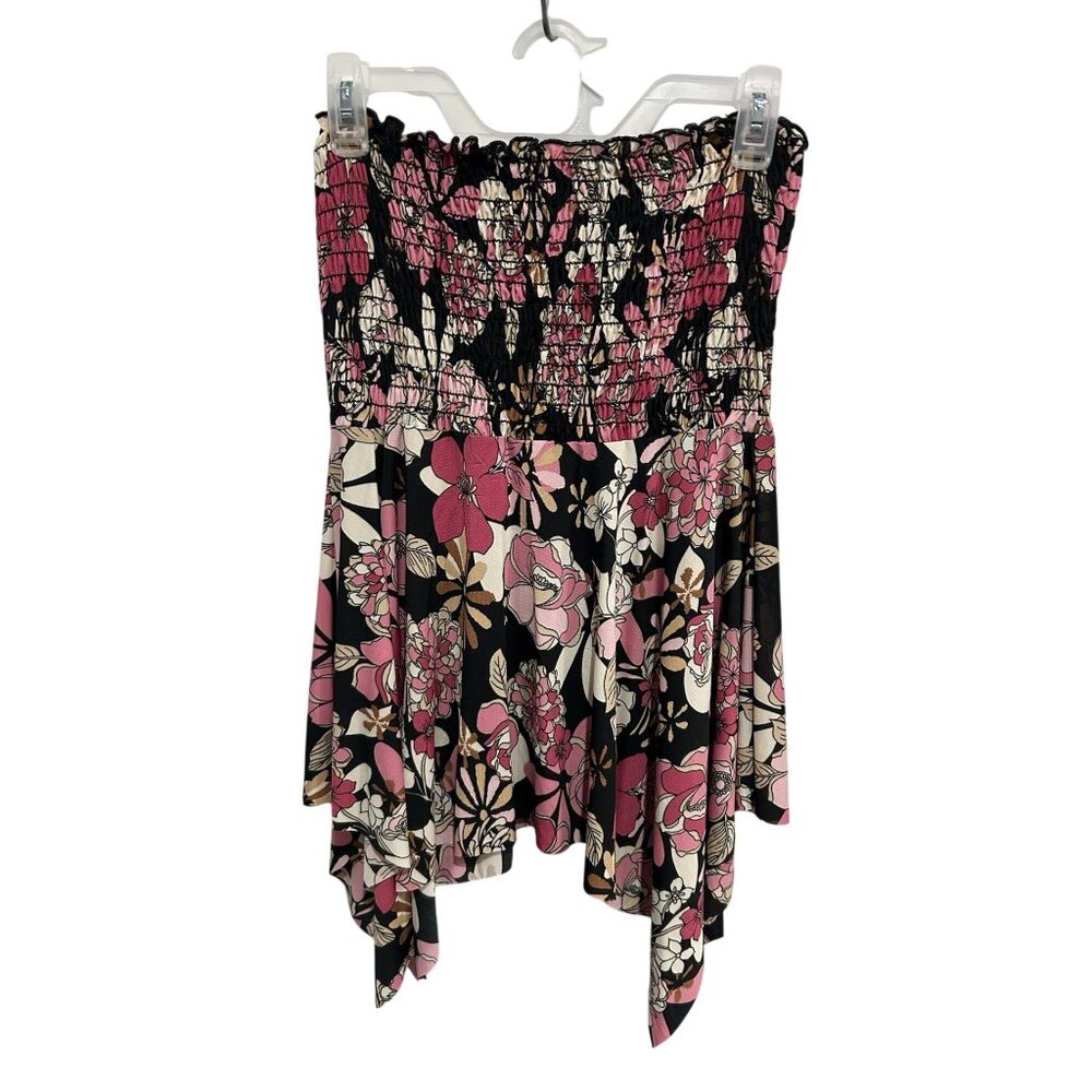 Julie's Closet Maternity Floral Handkerchief Hem Skirt Sz M Boho Maximalist NWT